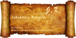 Jakubecz Korvin névjegykártya